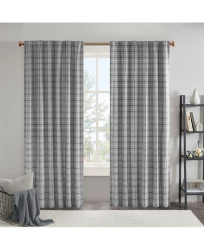 Madison Park Plaid Fleece-Lined Curtain Panel, 50x95 in, штора с подкладкой из флиса
