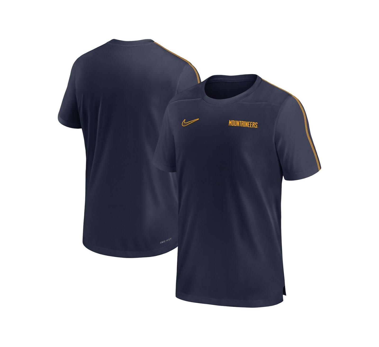 Футболка Nike Men's West Virginia Mountaineers 2024 Sideline Coach Performance