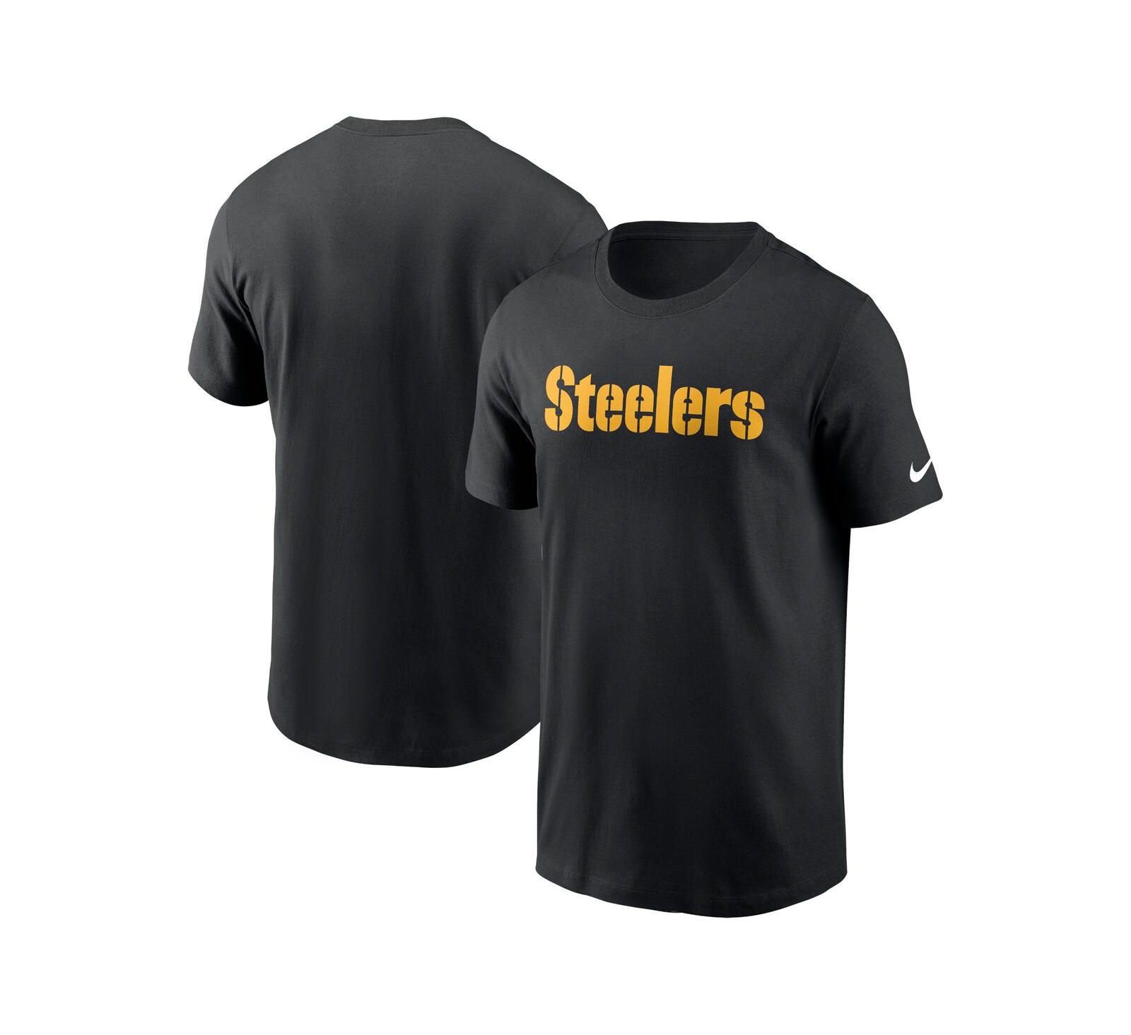 Nike Men's Black Pittsburgh Steelers Primetime Wordmark Essential T-Shirt