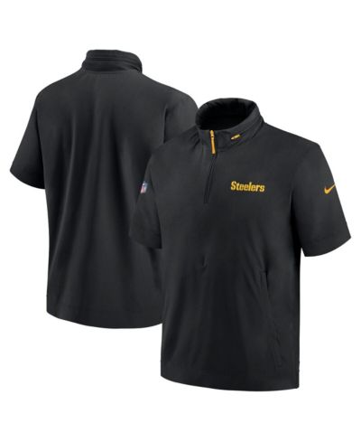 Худи-куртка Nike Men's Black Pittsburgh Steelers 2024 Sideline Coach Short Sleeve Half-Zip