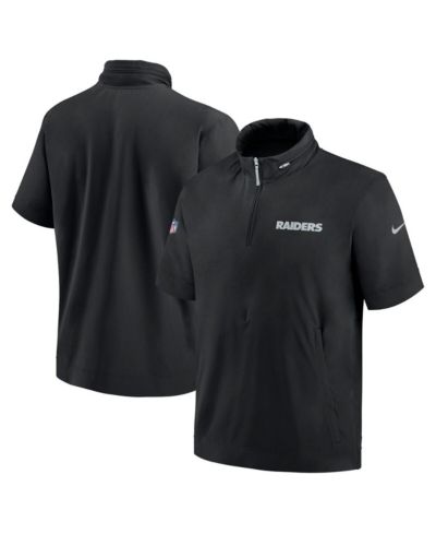 Худи Nike Men's Black Las Vegas Raiders 2024 Sideline Coach Short Sleeve Half-Zip