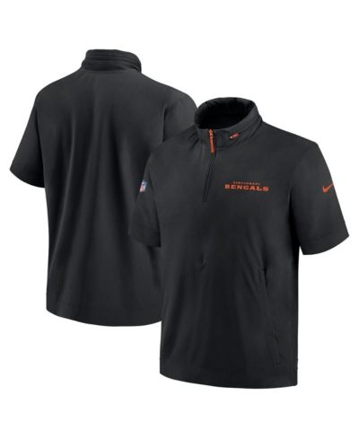 Худи Nike Men's Black Cincinnati Bengals 2024 Sideline Coach Short Sleeve Half-Zip