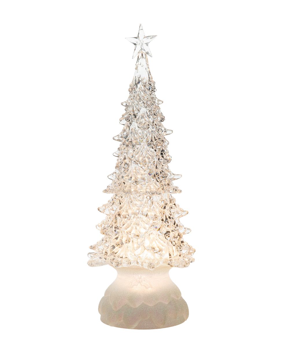 Glitzhome 18.5”H Christmas Lighted Acrylic Rotating Table Tree