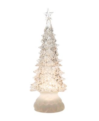 Glitzhome 18.5”H Christmas Lighted Acrylic Rotating Table Tree