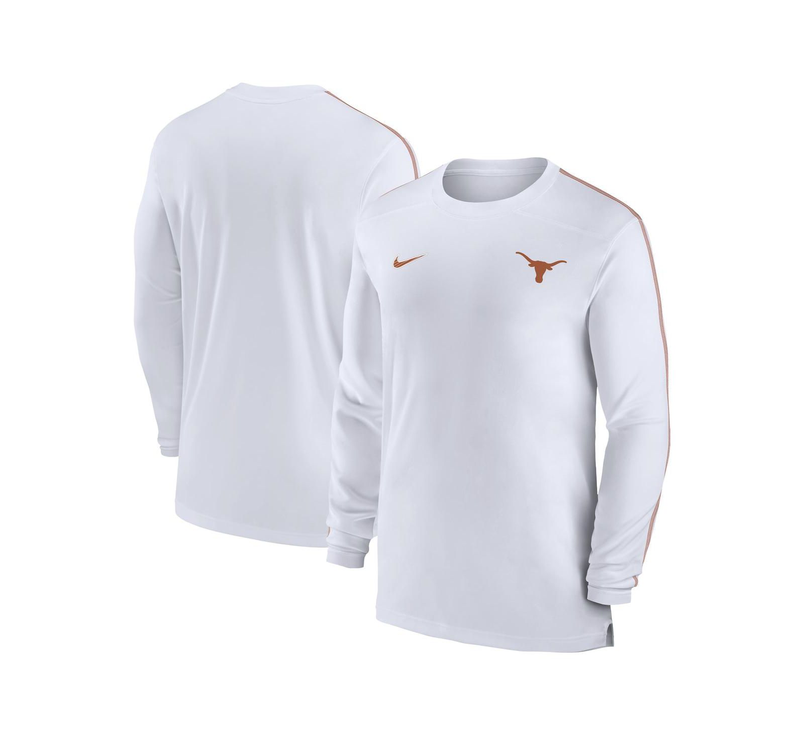 Nike Men's Texas Longhorns 2024 Sideline Coach UV Performance Long Sleeve T-Shirt