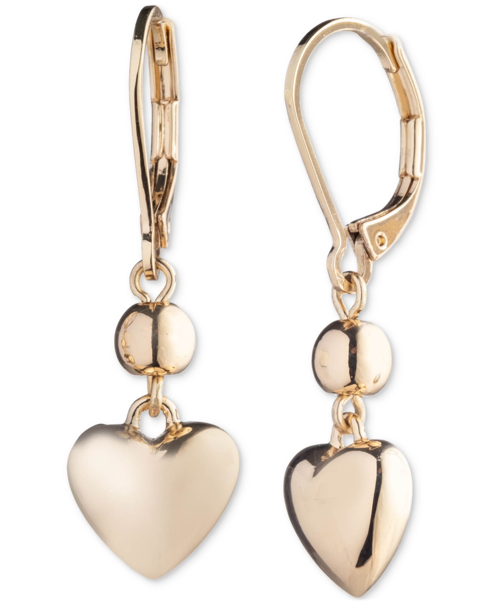 Серьги Lauren Ralph Lauren Gold-Tone Puffy Heart Drop
