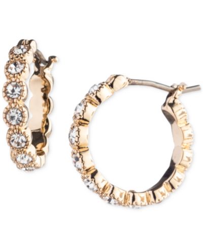 Серьги-кольца Lauren Ralph Lauren с золотистым покрытием и кубическим цирконием XS, 0.44"