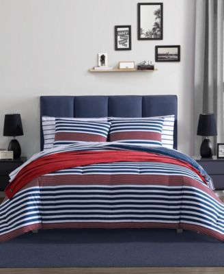 Nautica Kennedy Stripe 3 Piece Comforter Set, Full/Queen
