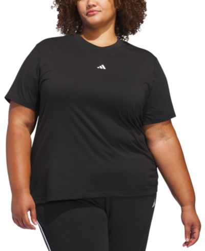 adidas Plus Size Short-Sleeve Cotton Crewneck Logo T-Shirt