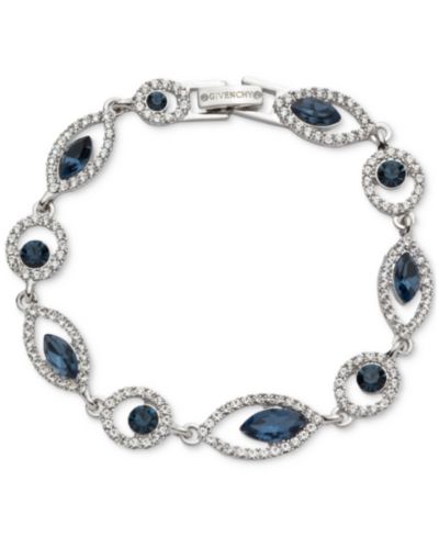 Givenchy Silver-Tone Pavé & Color Crystal Flex Bracelet