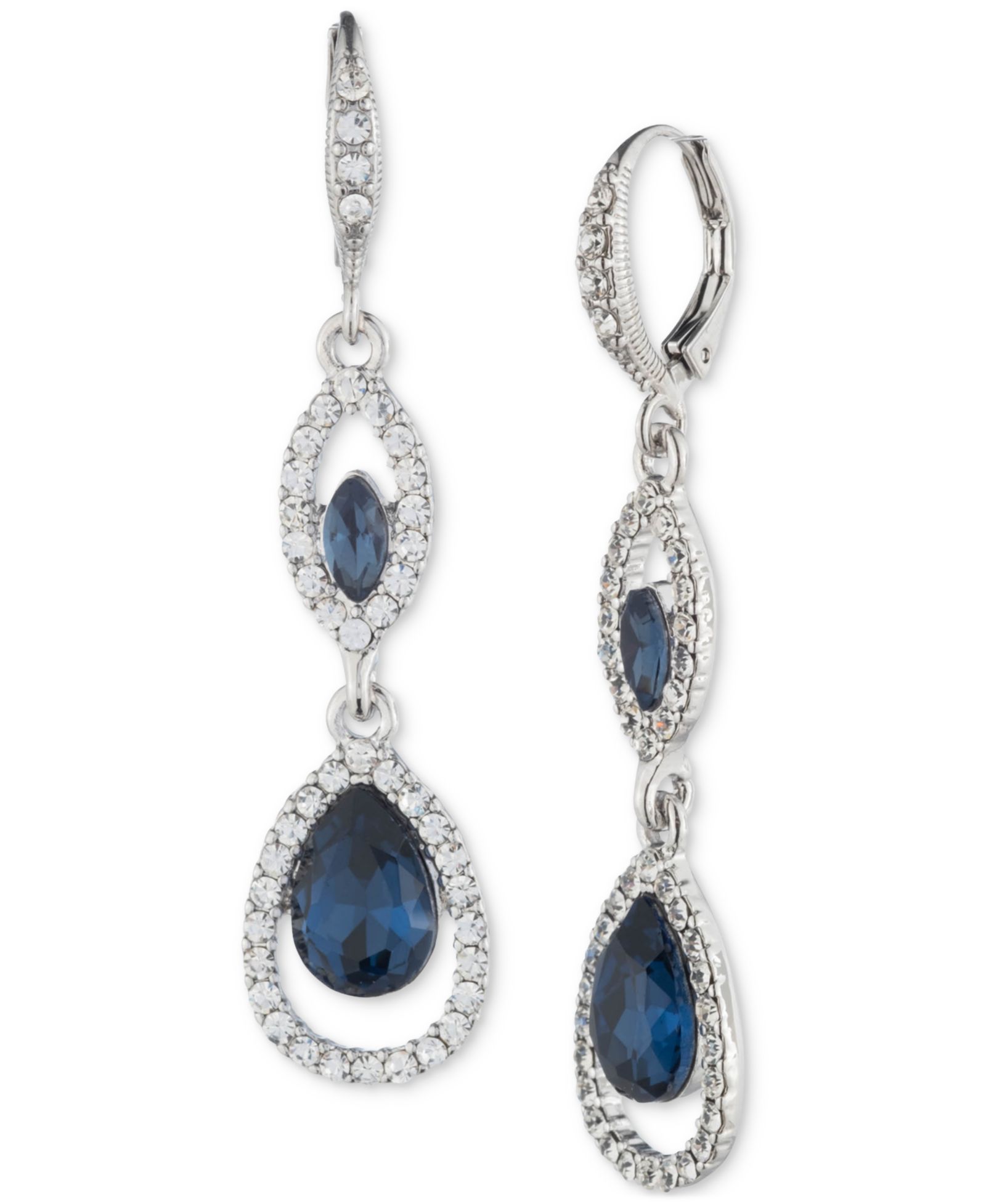 Givenchy Pavé & Color Crystal Double Drop Earrings