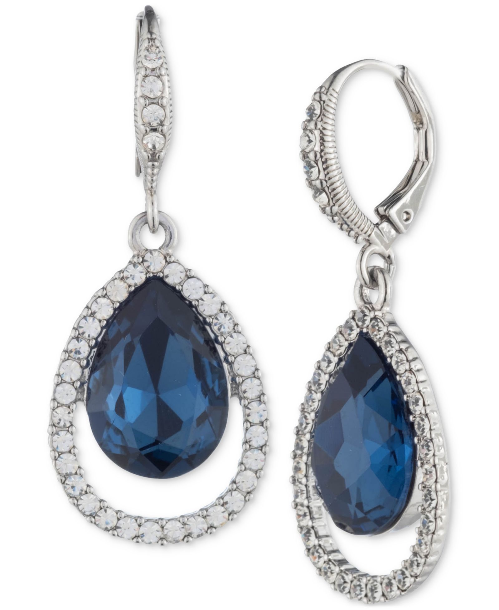 Серьги-подвески Givenchy Silver-Tone Pavé & Color Crystal