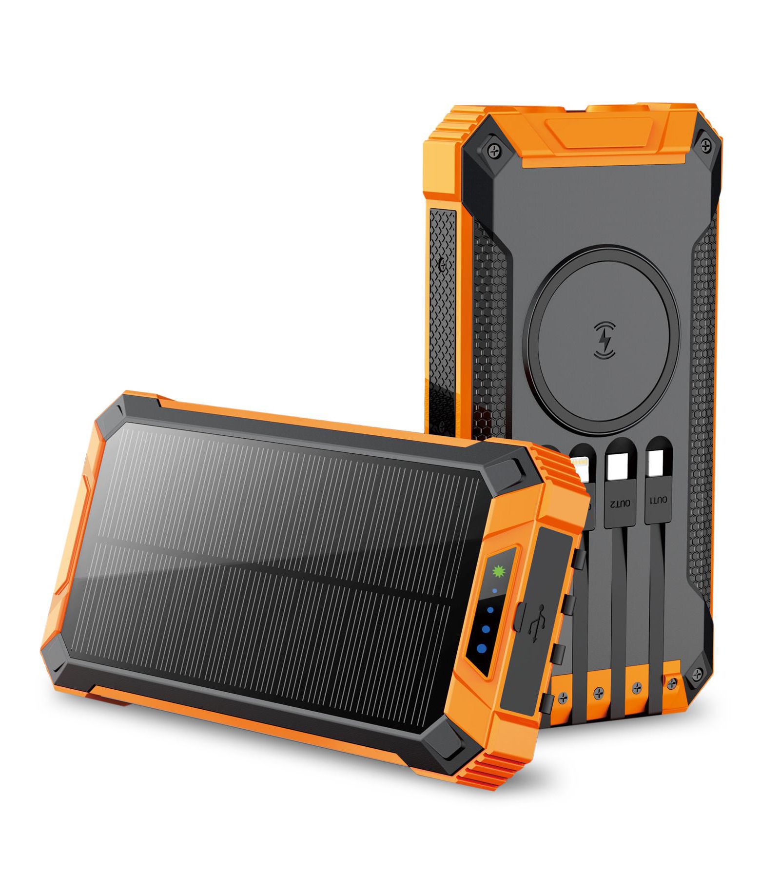 Alpha Digital 20,000mAh Wireless Solar Power Bank for Android and Apple Phones