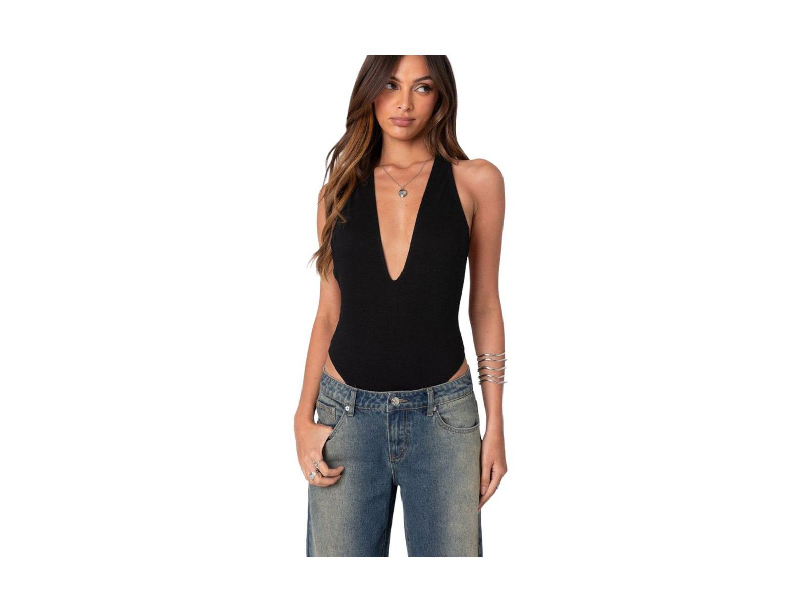 Edikted Women's Deep V Backless Bodysuit