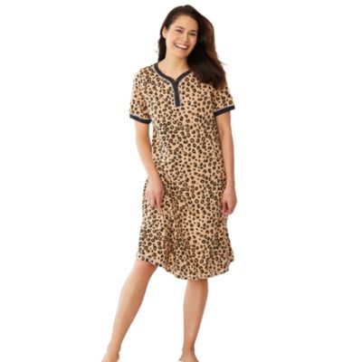 Dreams & Co. Women's Dreams and Co. Short Henley Sleepshirt