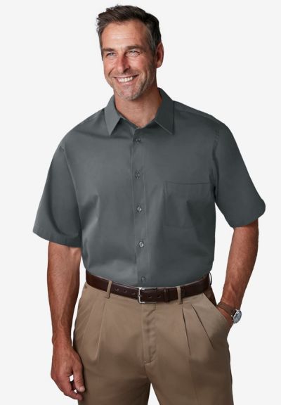KingSize Men's Wrinkle-Free Short-Sleeve Dress Shirt