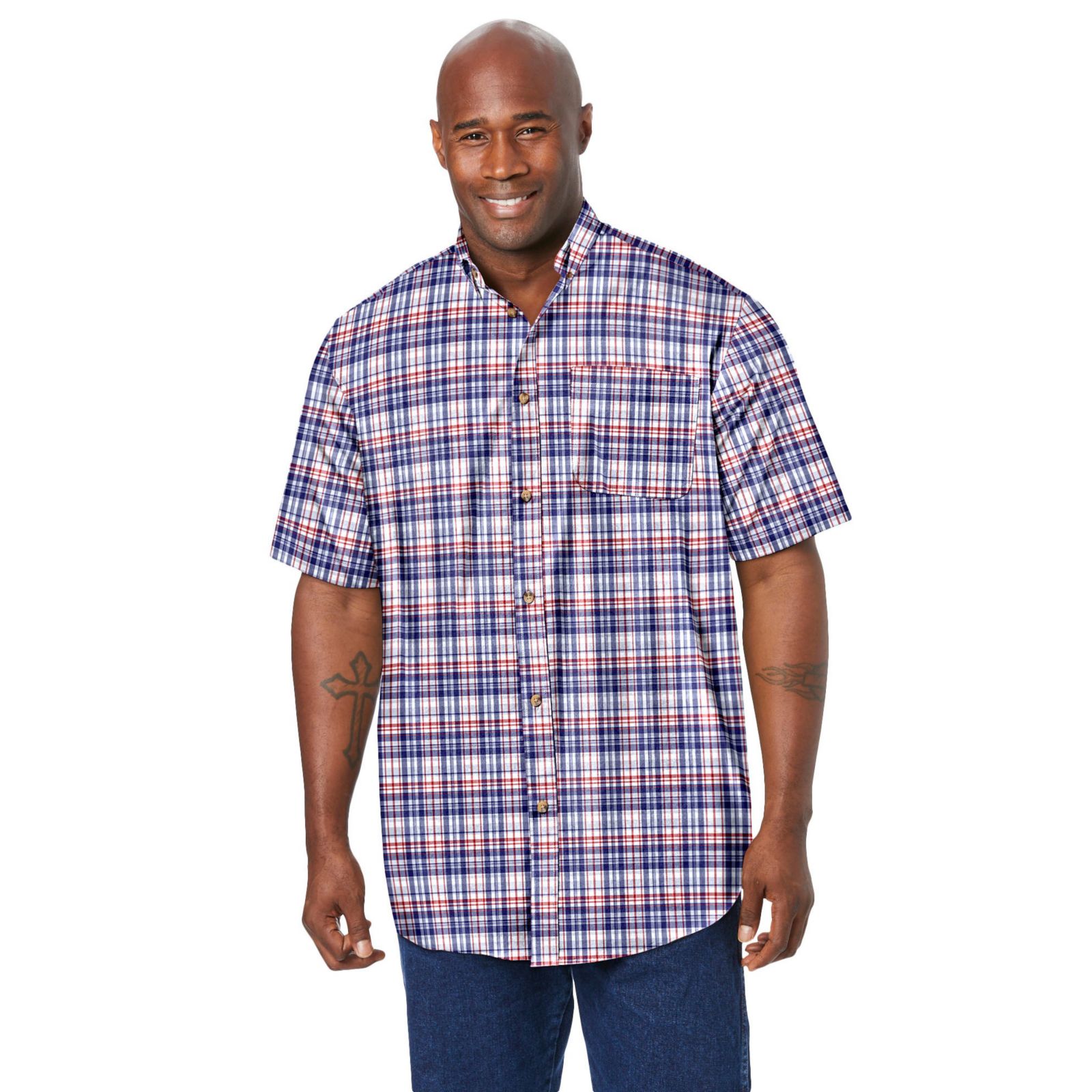 Рубашка KingSize Men's Short Sleeve Wrinkle-Free Sport