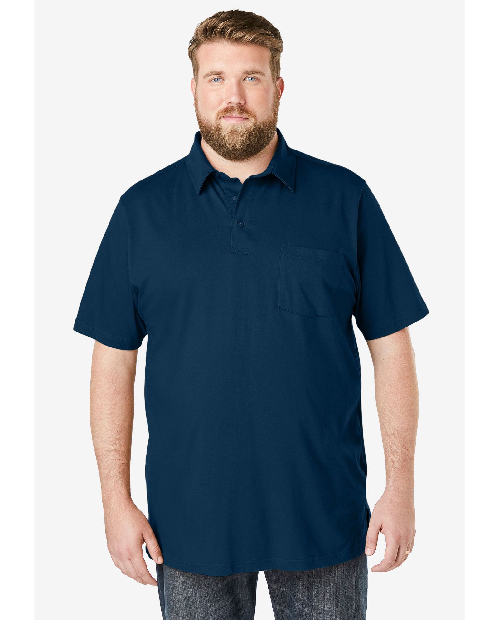 KingSize Men's Shrink-Less Lightweight Longer-Length V-neck T-shirt