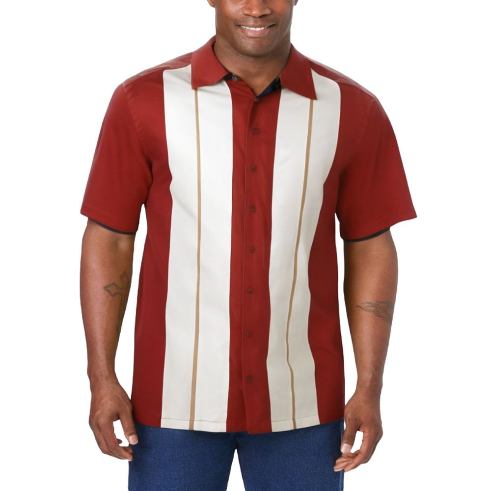 KingSize Big & Tall Short-Sleeve Colorblock Rayon Shirt