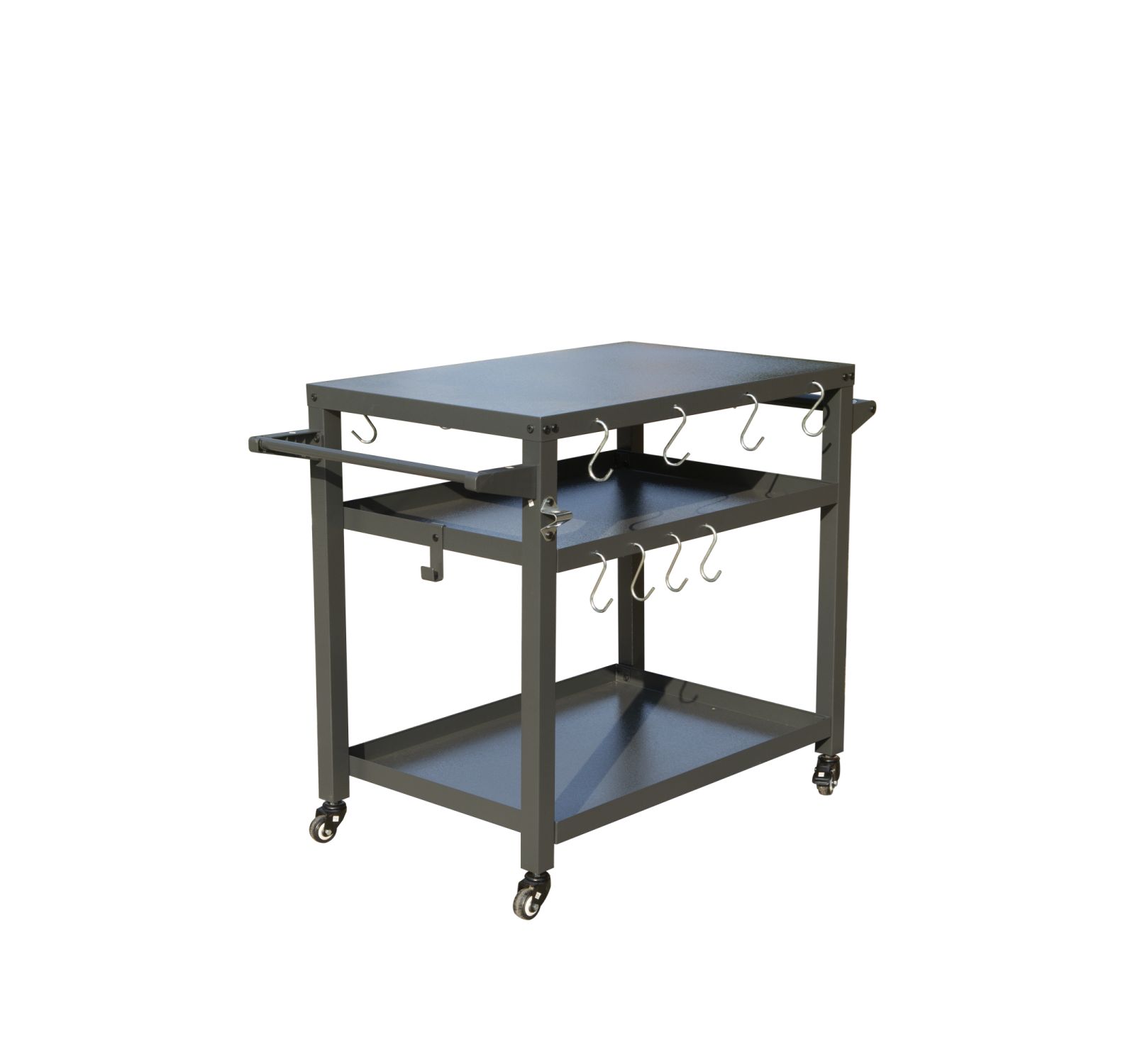 Streamdale Rust-Proof Outdoor Grill Table with Extra Tool Hooks and Wheels
