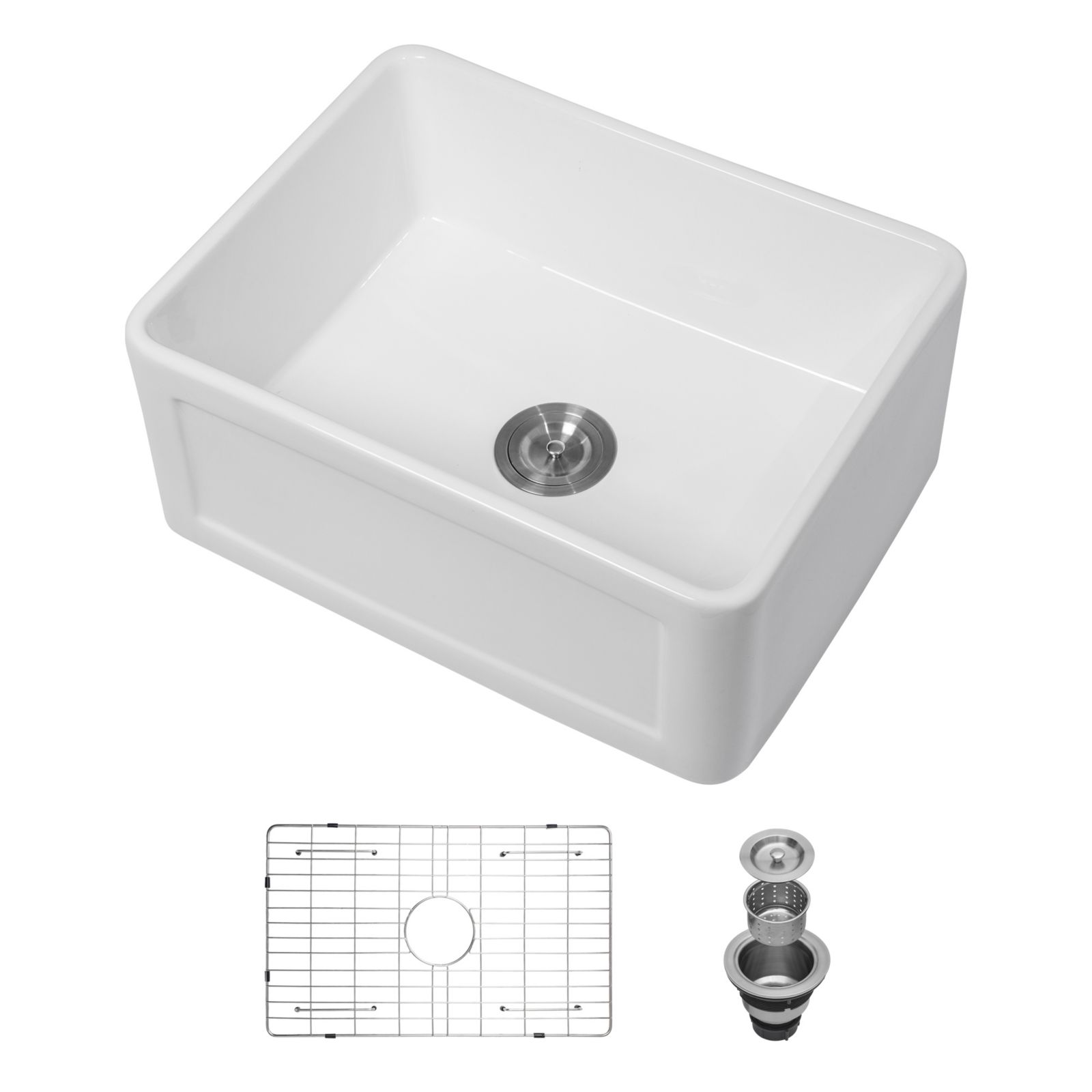 Streamdale Furniture 24" Ceramic Farmhouse Kitchen Sink