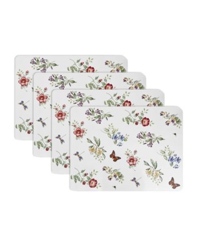 Lenox Placemats набор из 4 подставочных салфеток Butterfly Meadow, 13" x 19"