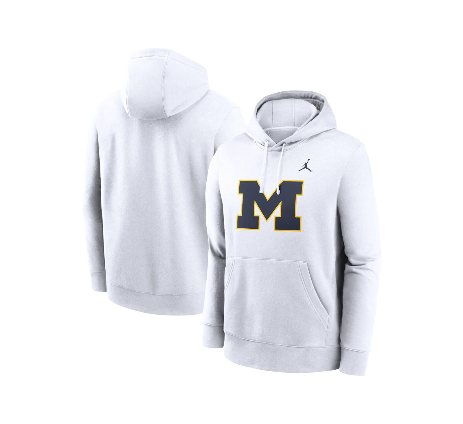 Мужское худи Jordan Michigan Wolverines Primetime Evergreen Club Fleece Pullover