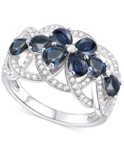 Macy's кольцо с изумрудом (2-1/4 ct. t.w.) и бриллиантом (1/4 ct. t.w.) в золоте 14k (также в рубине и сапфире)