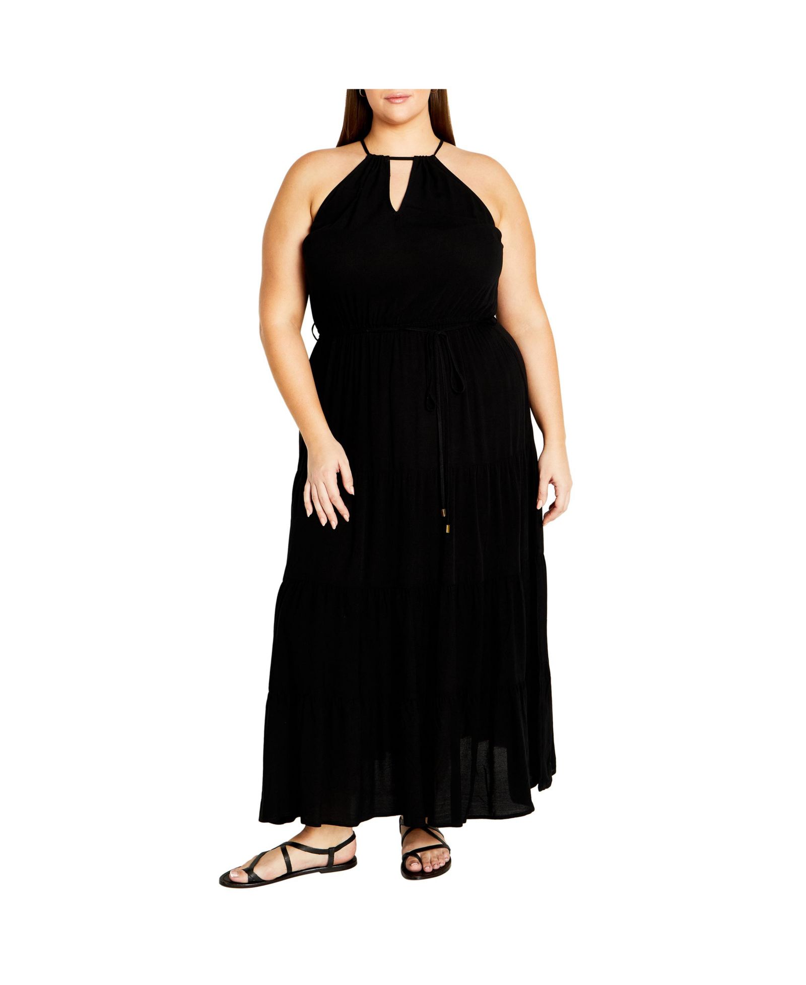 Женское платье-макси CITY CHIC Stacey Plus Size Halter Neck