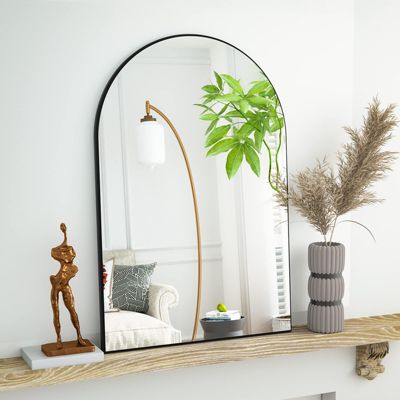Арочное зеркало для камина HOMLUX 20" x 30", черное, металлическая рама