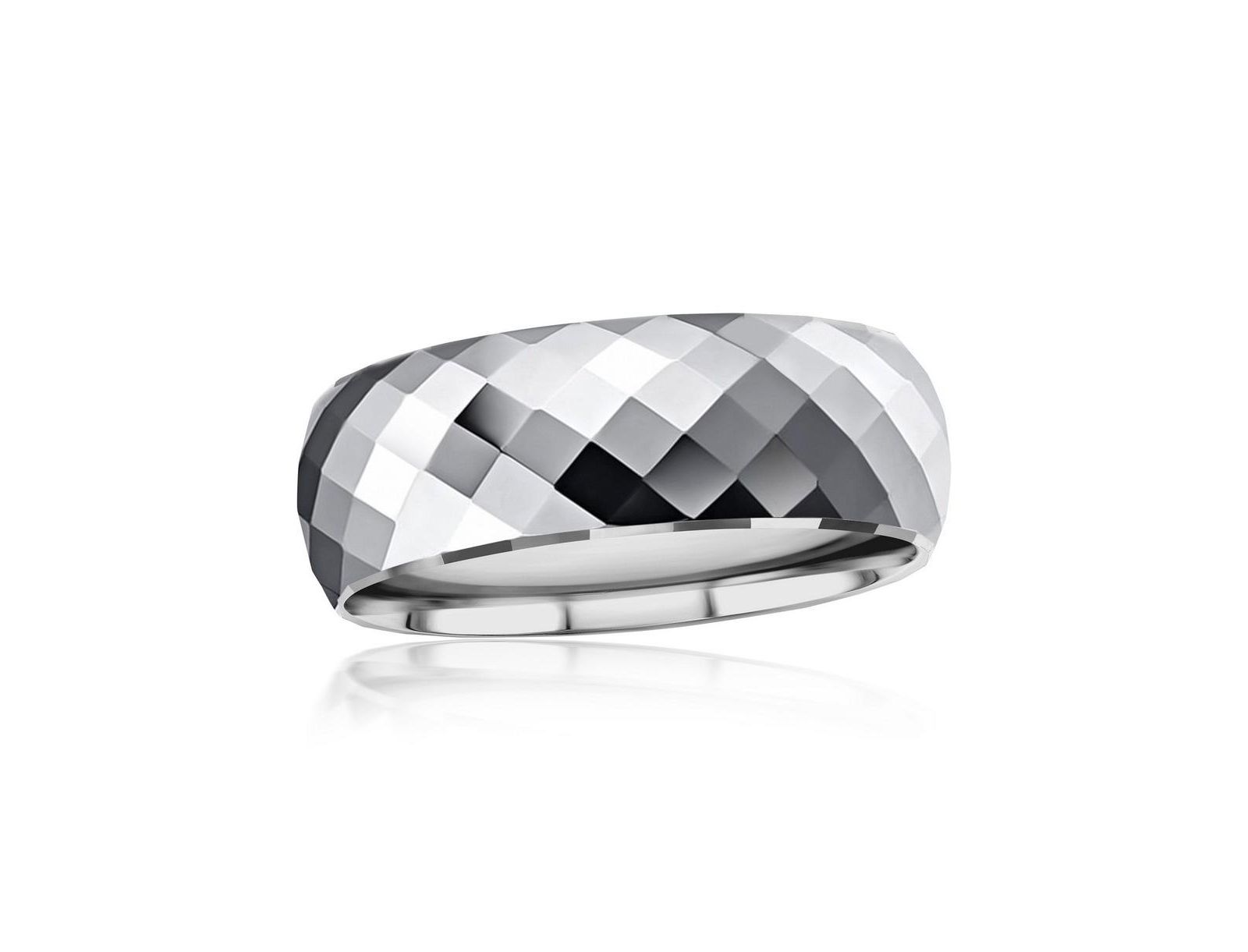 Кольцо Metallo High Polished Diamond-Cut Faceted Tungsten