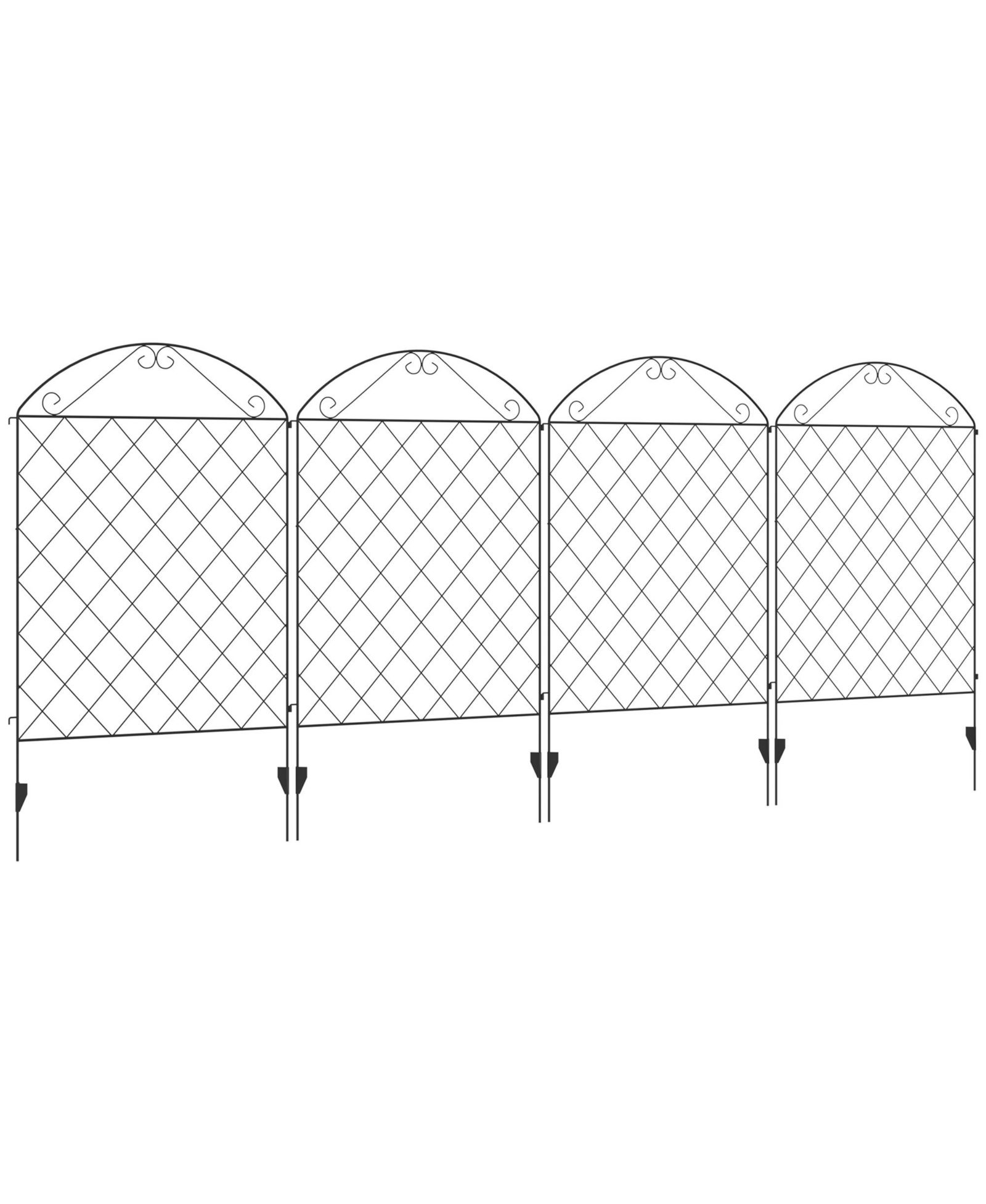 Outsunny Garden Fencing for Border Edging, Decor 11.5', 4 Pack, Arched