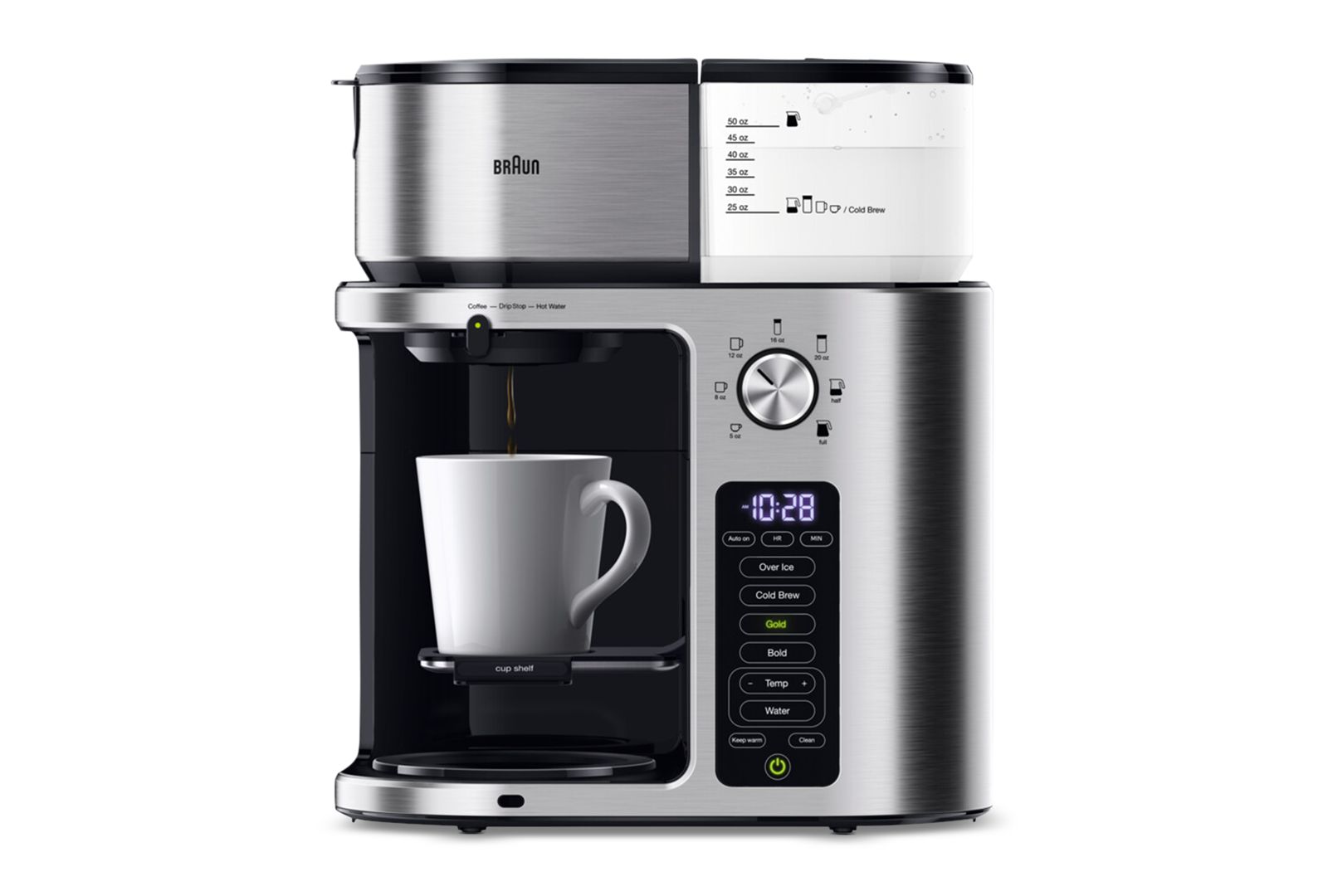 Braun MultiServe Plus 10-Cup Pod-Free Drip Coffee Maker, KF9370SI