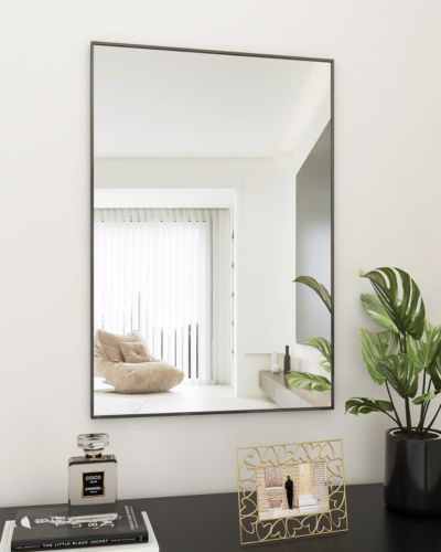 Прямоугольное настенное зеркало Homlux 20"x28" черного цвета