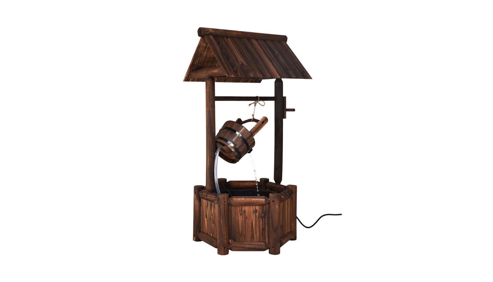 Деревянный фонтан Slickblue Garden Rustic Wishing Well с насосом