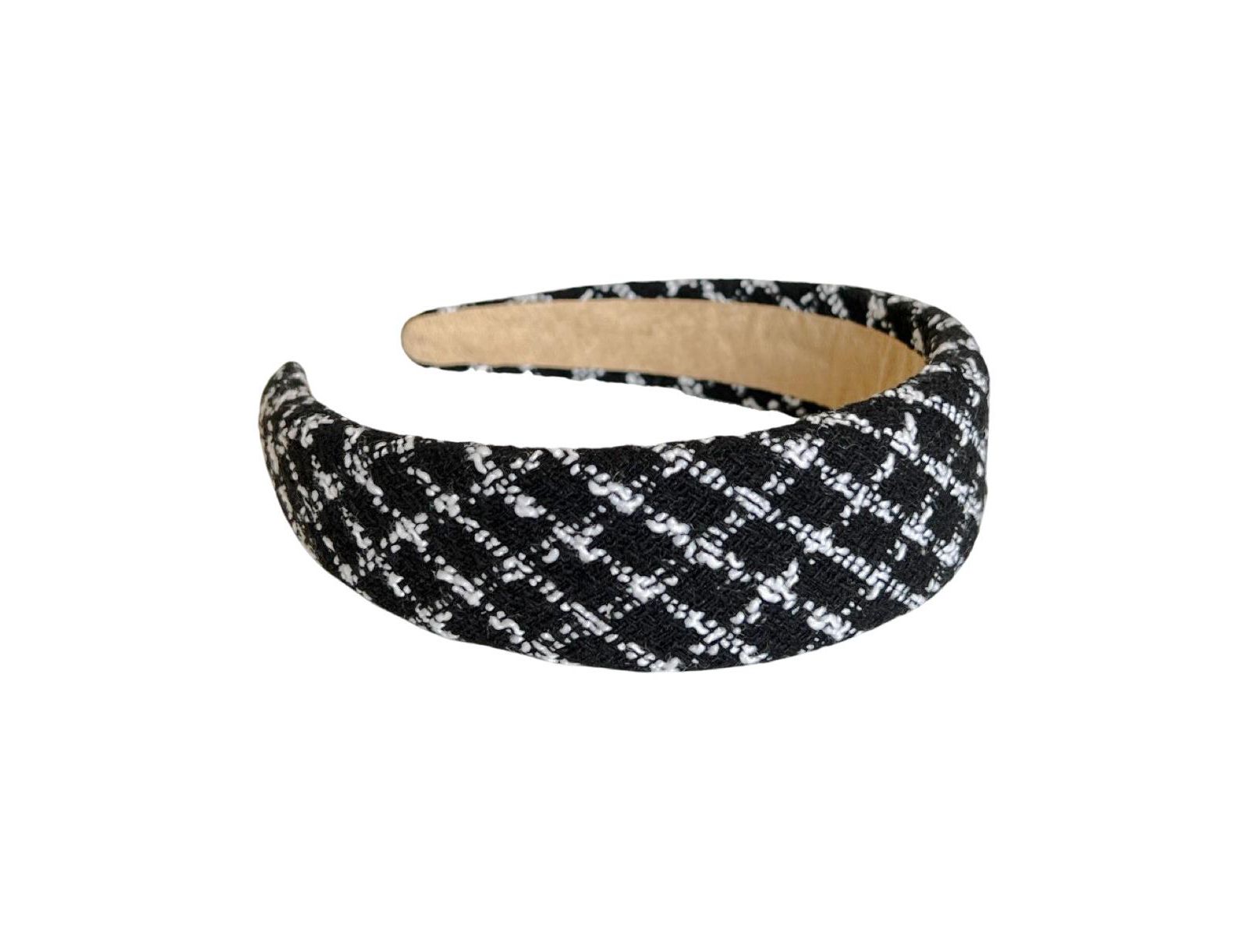 Padded Headband - Black Plaid