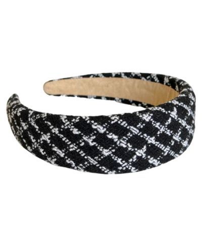 Padded Headband - Black Plaid