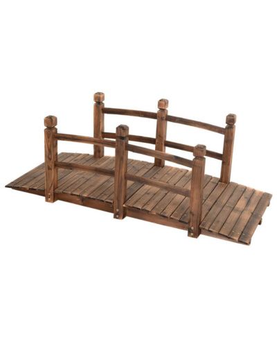 Декоративный деревянный садовый мостик Slickblue 5' Wooden Garden Bridge Arc Stained Finish
