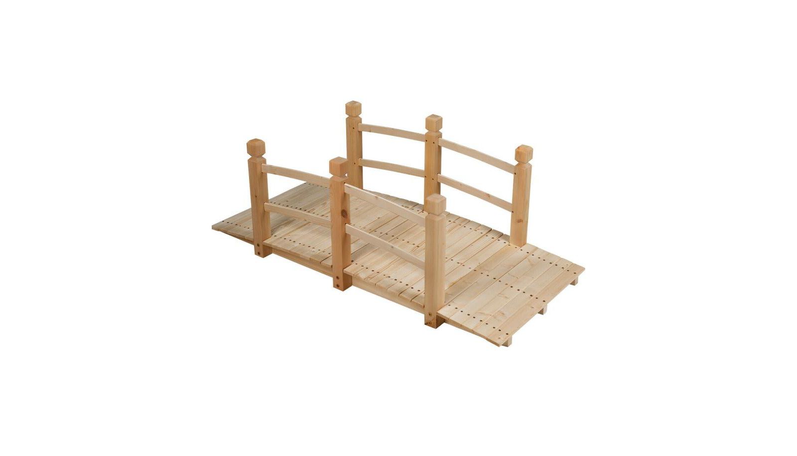Декоративный деревянный садовый мостик Slickblue 5' Wooden Garden Bridge Arc Stained Finish