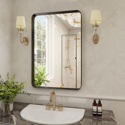 Настенное зеркало Homlux Rectangular Wall Mounted Mirror 22"x30" в цвете Black