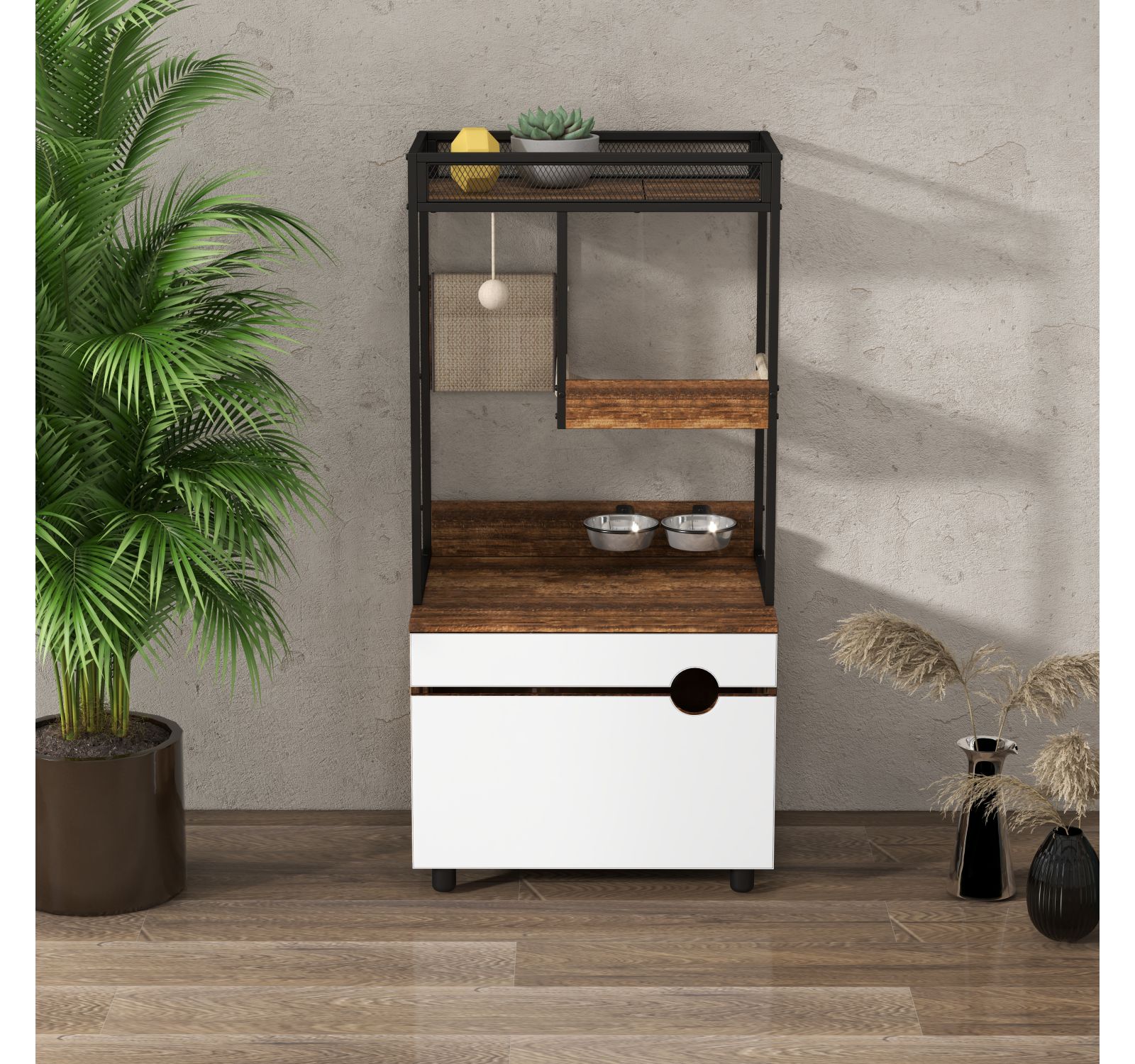 Streamdale Rustic Cat Furniture with Litter Box Enclosures
