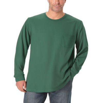 KingSize Men's Big & Tall Shrink-Less Lightweight Longer-Length Long-Sleeve Crewneck Pocket Tee