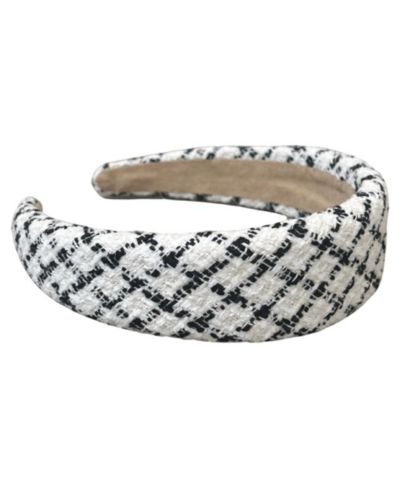 Padded Headband - White Plaid