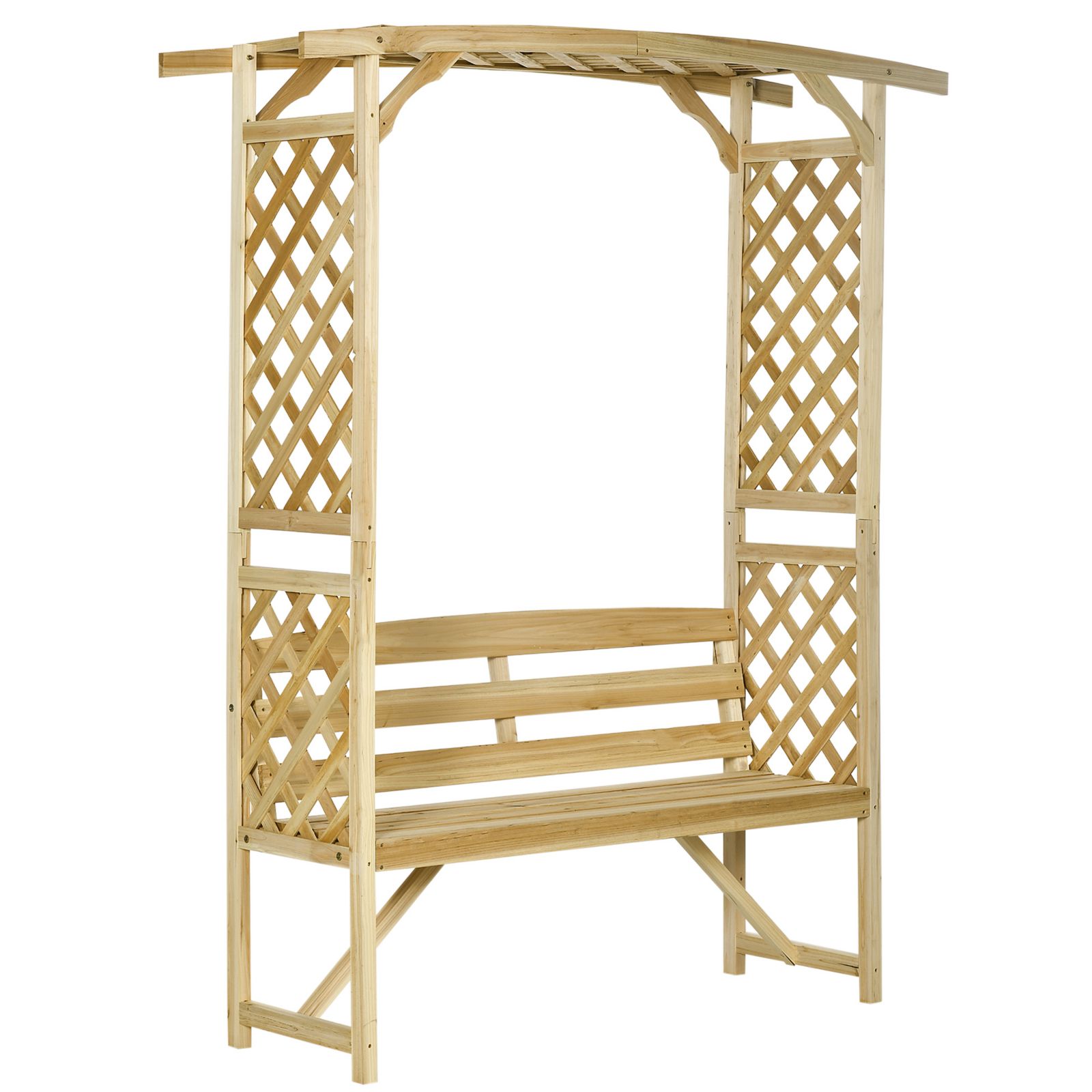 Stylish Arbor Bench Outdoor Seating, Plant Trellis, and Garden Decor