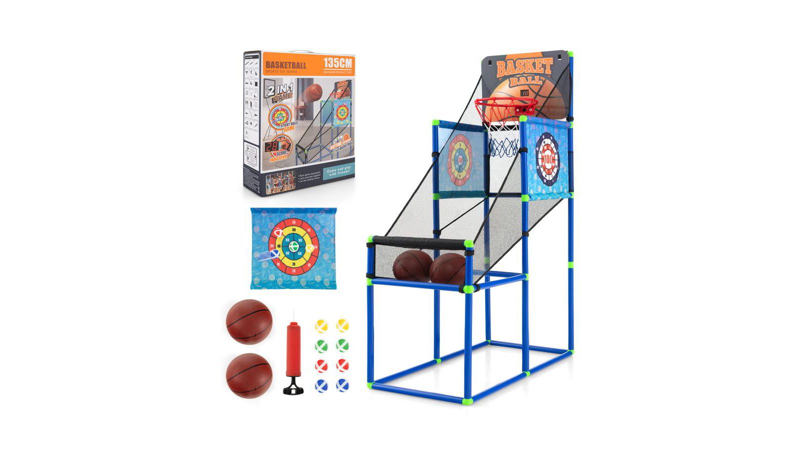 Slickblue Kids Basketball Arcade Game with Electronic Scoreboard and Sound Effect