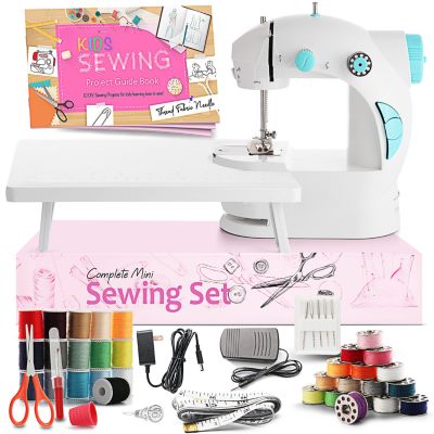 Clara Clark Mini Portable Sewing Machine & Complete Supplies Kit for Beginners and Kids - 48 Piece