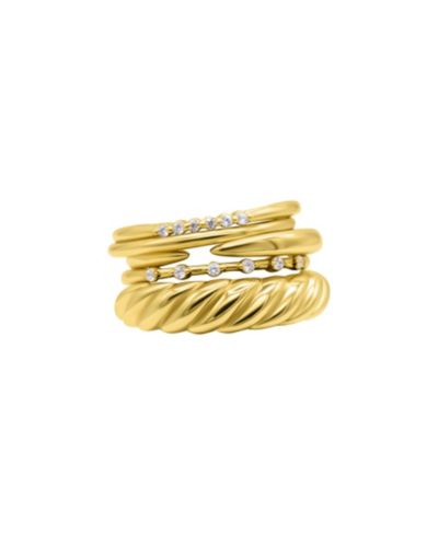 ADORNIA Gold Set of 5 Stacking Bands