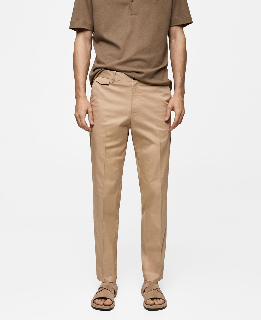 Брюки Mango Men's Regular Fit Structure Cotton