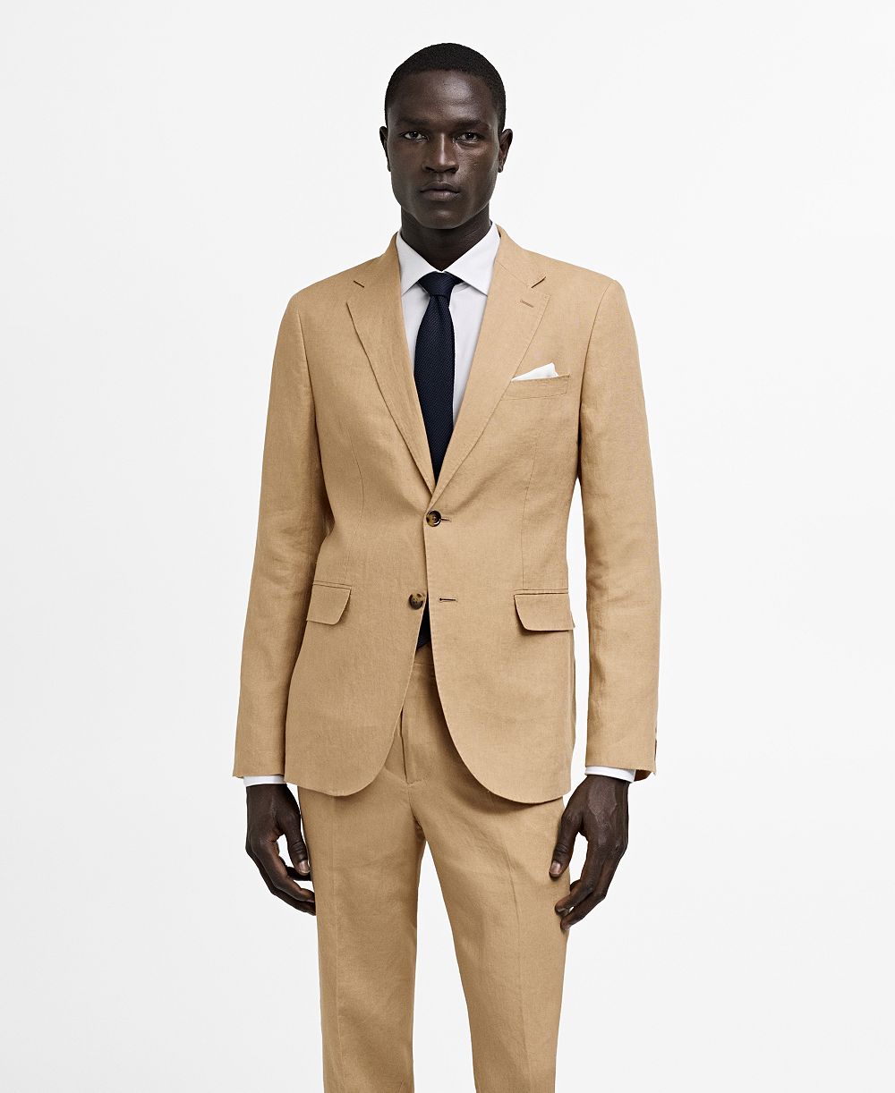 Мужской пиджак Mango из льна Slim-Fit