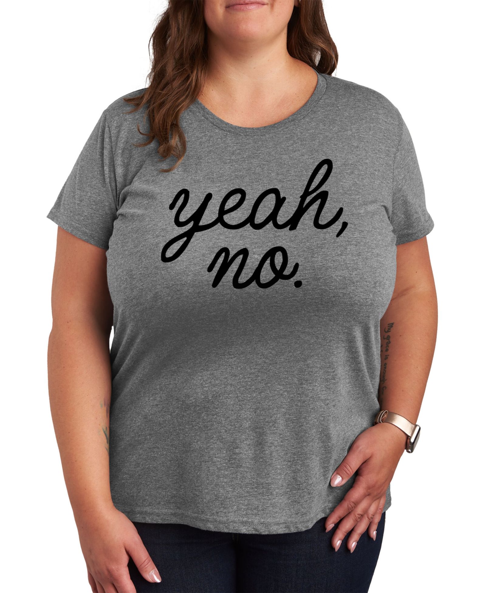 Футболка Hybrid Apparel Yeah No Plus Size Graphic T-Shirt
